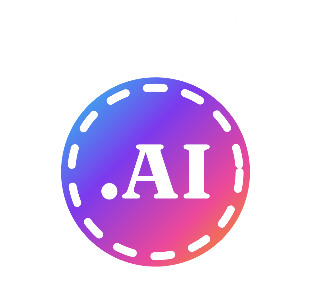 PatchDesign.AI stacked lockup: the name above the coin