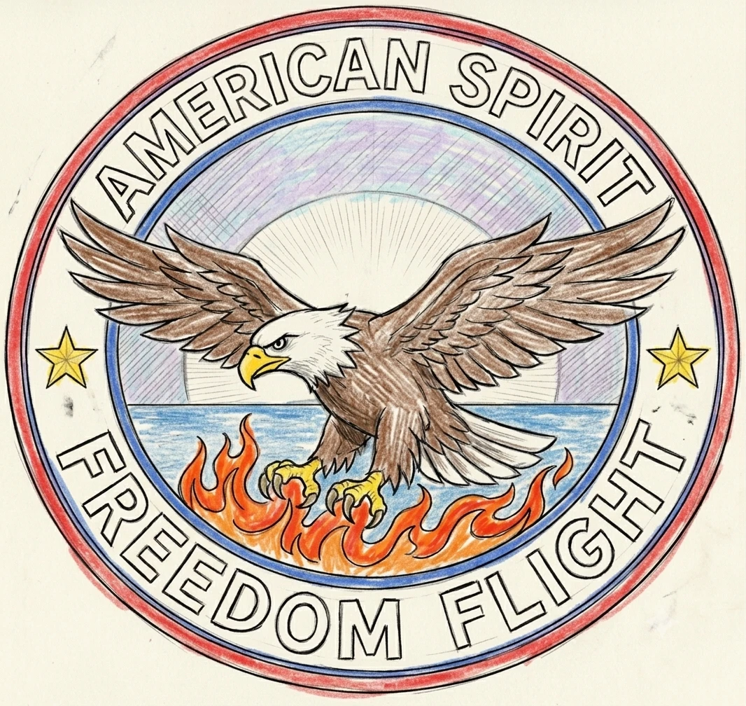 Hand-drawn bald eagle patch design sketch before embroidery