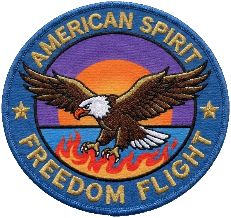 Printed full-color bald eagle patch design with a smooth gradient