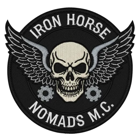 Iron Horse Nomads MC — winged skull back patch