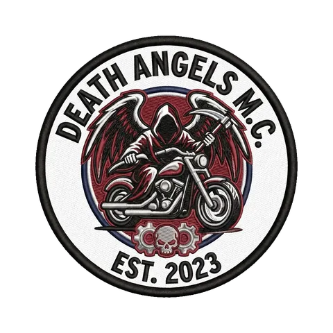 Death Angels MC — reaper on motorcycle est. 2023 commemorative patch