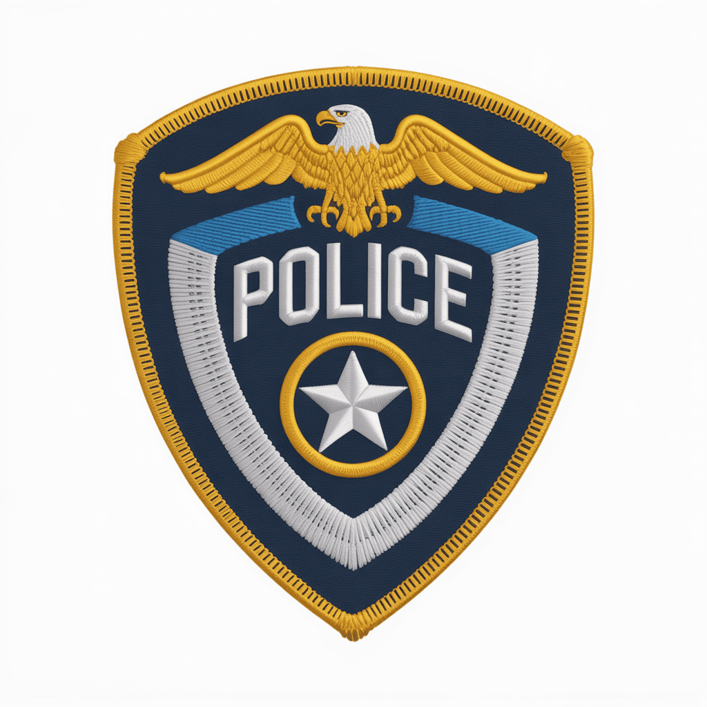 Law enforcement unit patch — star-and-eagle insignia for officer uniform — custom embroidered patch designed with AI on PatchDesign.AI