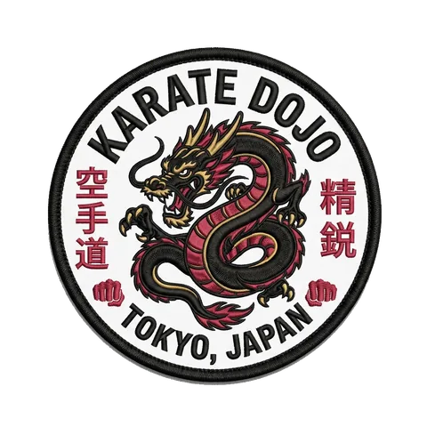Modern dojo school crest patch