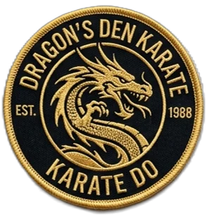 Dragon Den Martial Arts Patch — custom embroidered patch designed with AI on PatchDesign.AI