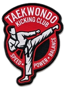 Martial Arts Kicking Patch — custom embroidered patch designed with AI on PatchDesign.AI