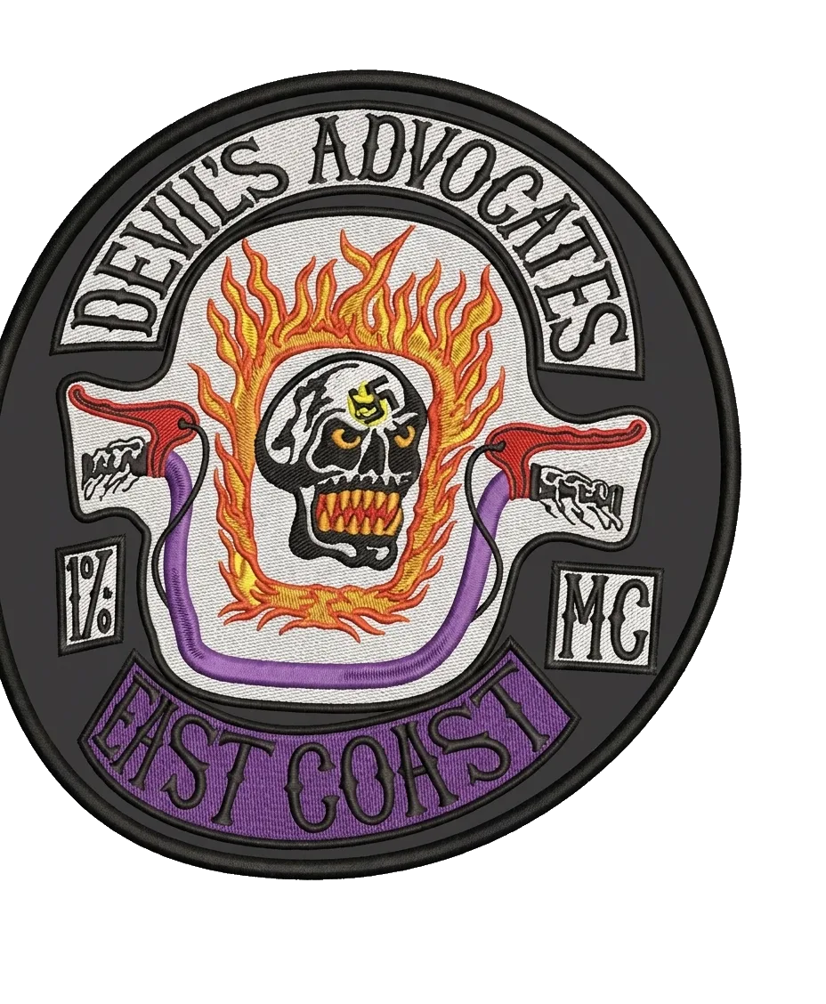 Motorcycle riding group commemorative patch — eagle-and-road design — custom embroidered patch designed with AI on PatchDesign.AI