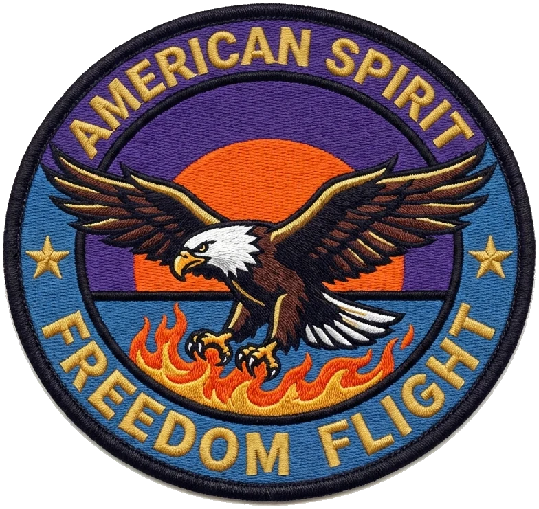 Parches Bordados Personalizados — eagle in flight rendered as parches bordados personalizados