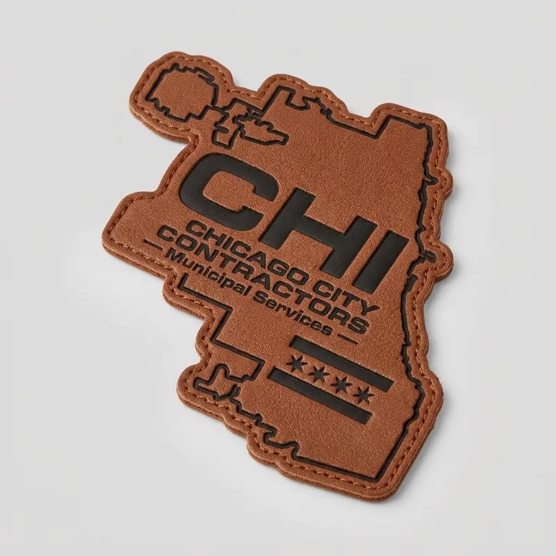 Debossed leather patch