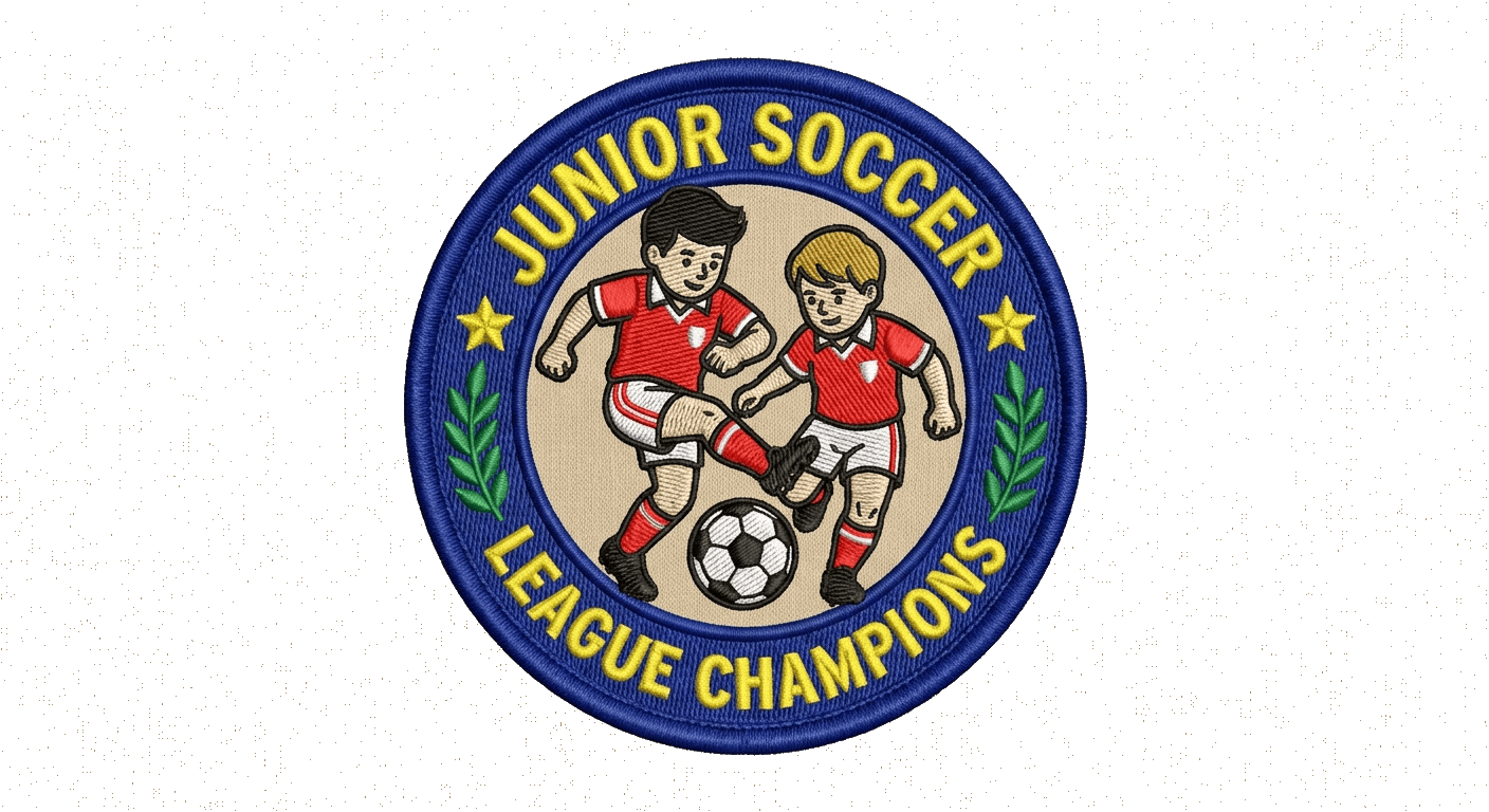 Custom sports league patch — team identity embroidered patch design — custom embroidered patch designed with AI on PatchDesign.AI