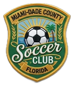 Miami-Dade Soccer Patch — custom embroidered patch designed with AI on PatchDesign.AI