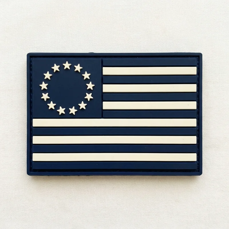 Example custom american flag patch 4 designed with AI on PatchDesign.AI