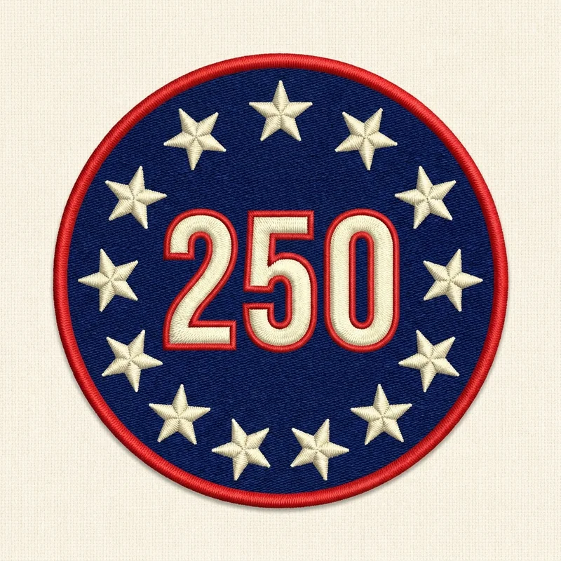 Example custom betsy ross flag patch 3 designed with AI on PatchDesign.AI