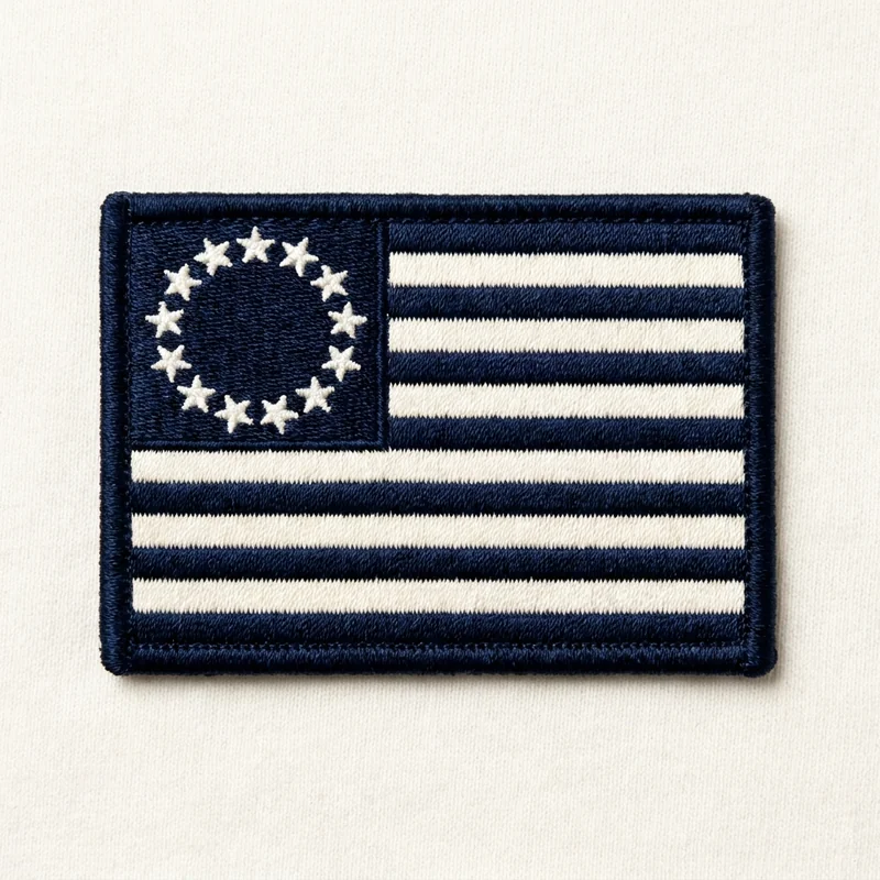 Example custom betsy ross flag patch 4 designed with AI on PatchDesign.AI