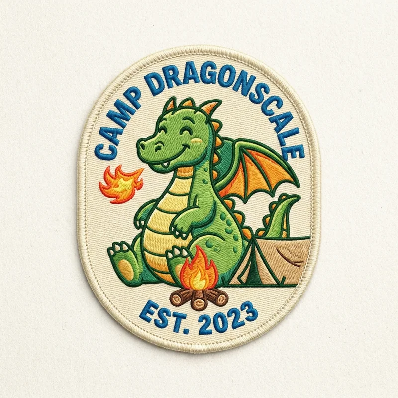 Example custom dragon patch 3 designed with AI on PatchDesign.AI