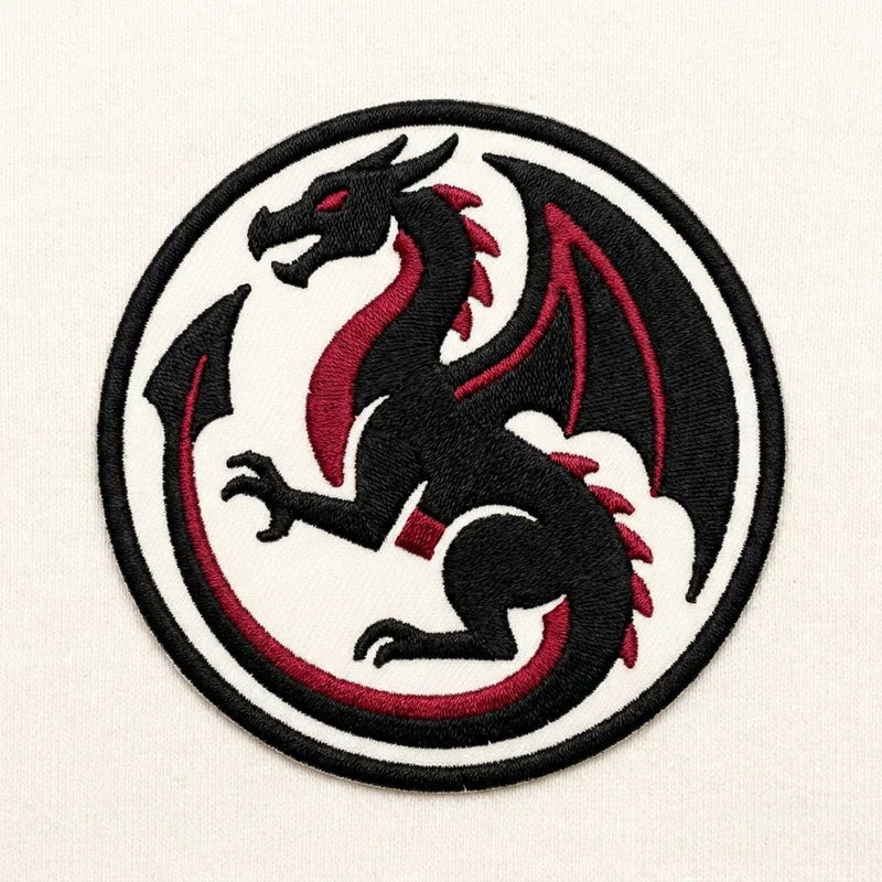 Example custom dragon patch 4 designed with AI on PatchDesign.AI