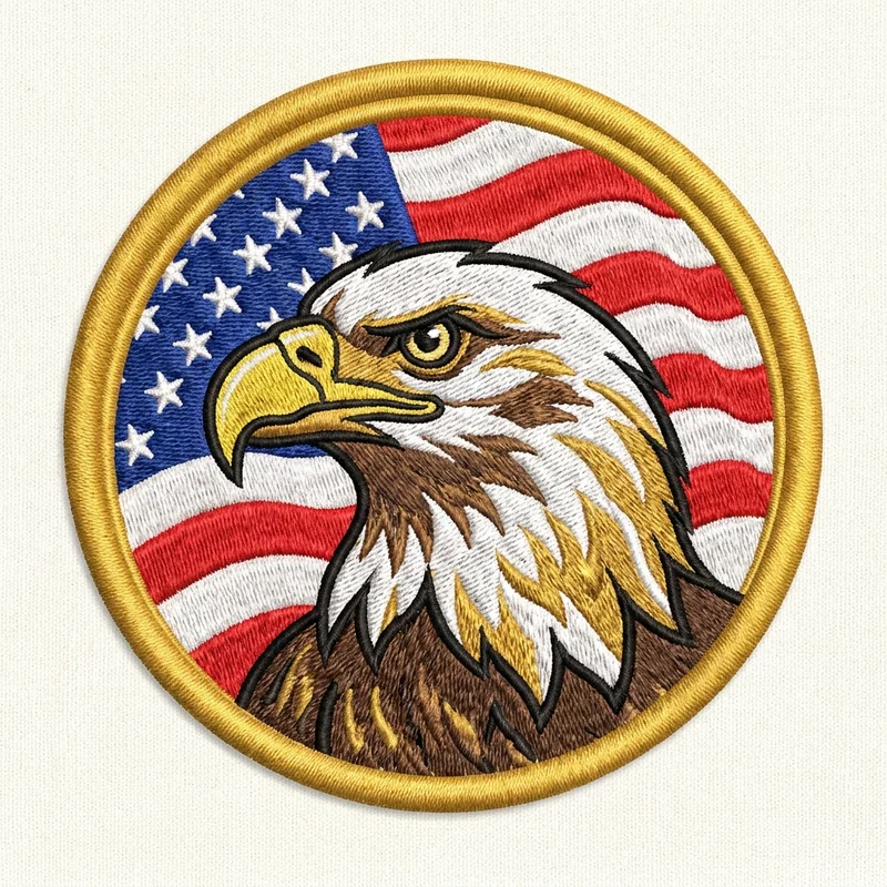 Custom eagle patch designed with AI