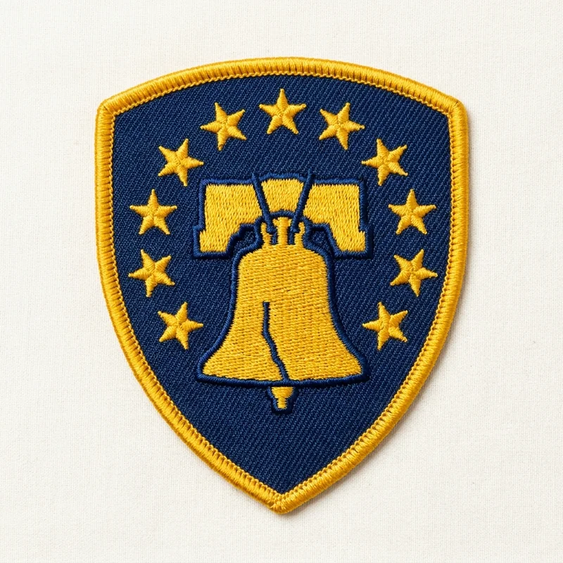 Example custom liberty bell patch 2 designed with AI on PatchDesign.AI