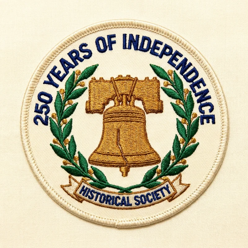 Example custom liberty bell patch 3 designed with AI on PatchDesign.AI