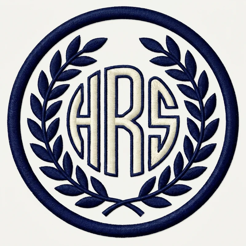 Custom monogram patch designed with AI