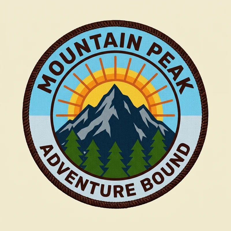Custom mountain patch designed with AI