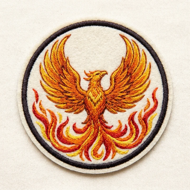 Custom phoenix patch designed with AI