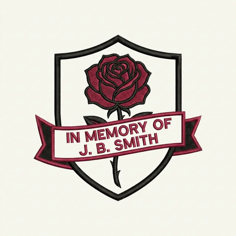 Example custom rose patch 3 designed with AI on PatchDesign.AI