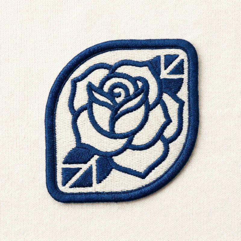 Example custom rose patch 4 designed with AI on PatchDesign.AI
