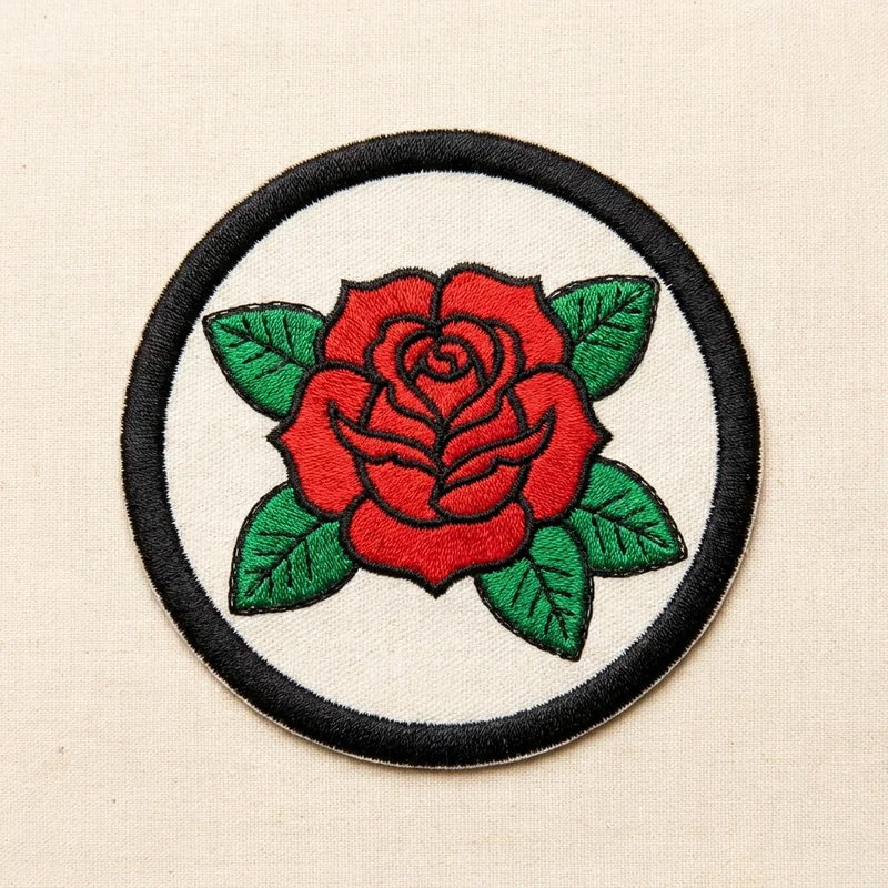 Custom rose patch designed with AI