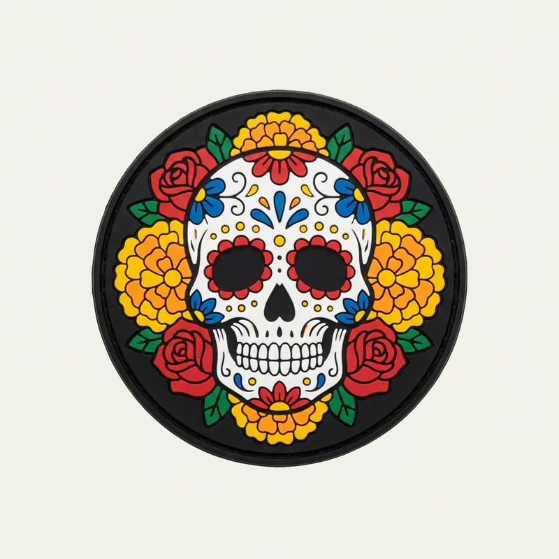 Example custom skull patch 2 designed with AI on PatchDesign.AI