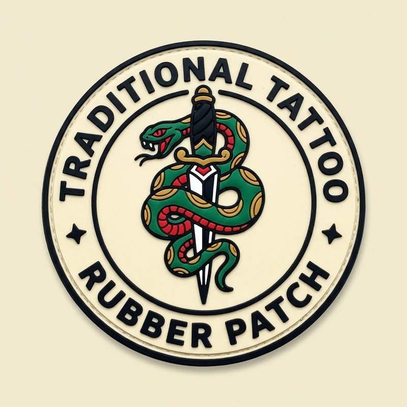 Example custom snake patch 3 designed with AI on PatchDesign.AI