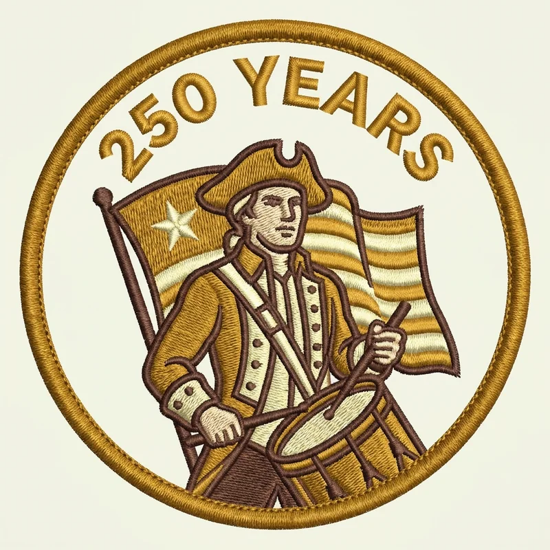 Example custom spirit of '76 patch 2 designed with AI on PatchDesign.AI