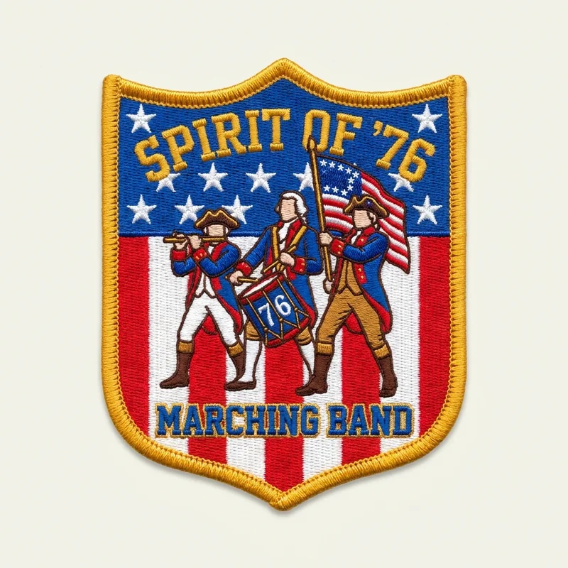 Example custom spirit of '76 patch 3 designed with AI on PatchDesign.AI