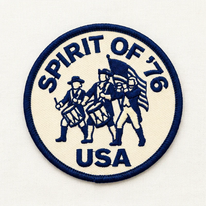 Example custom spirit of '76 patch 4 designed with AI on PatchDesign.AI
