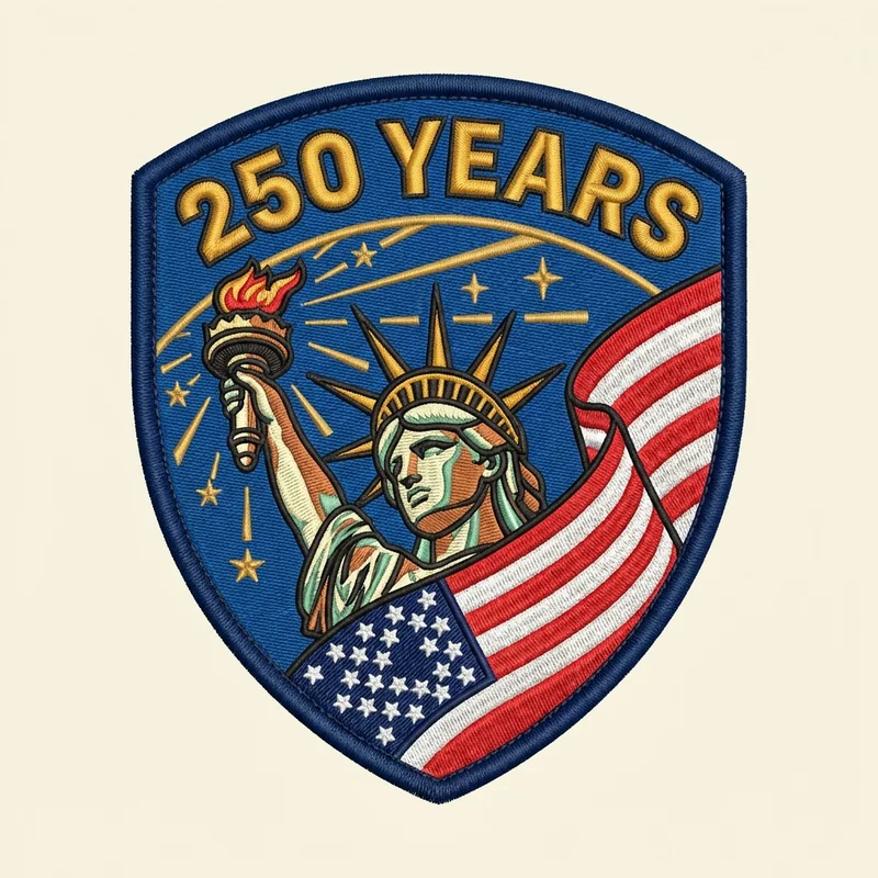 Example custom statue of liberty patch 3 designed with AI on PatchDesign.AI