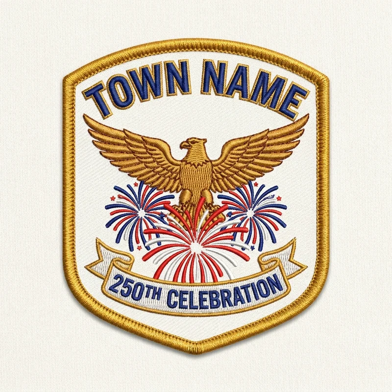 Example custom usa 250 patch 2 designed with AI on PatchDesign.AI