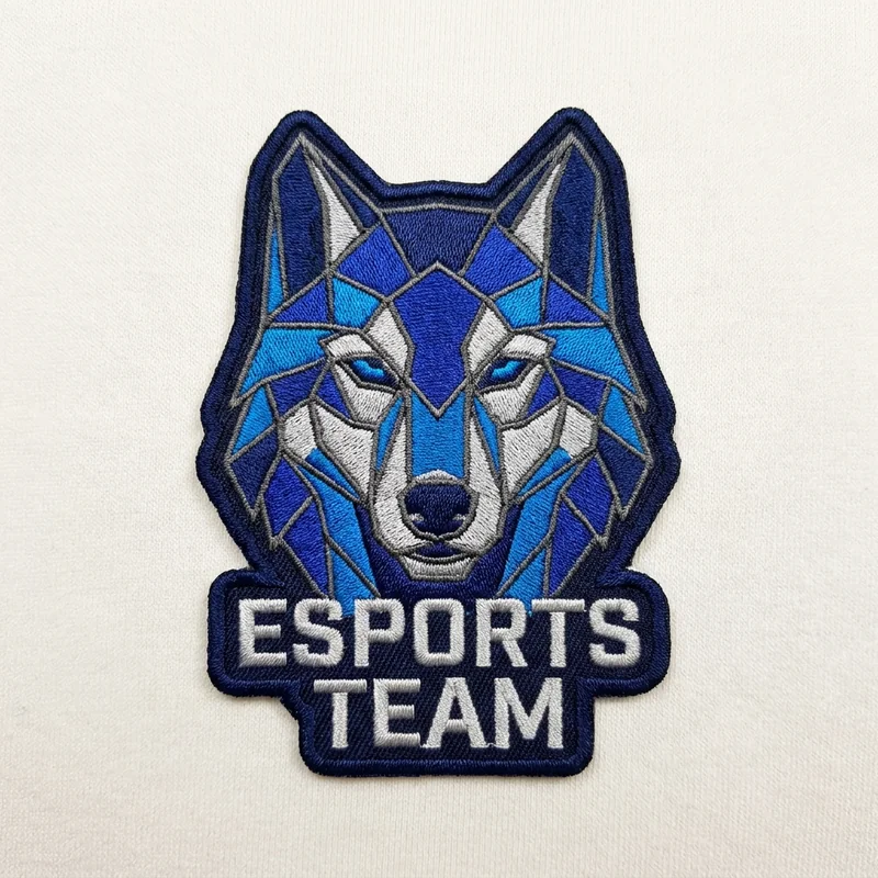 Example custom wolf patch 2 designed with AI on PatchDesign.AI
