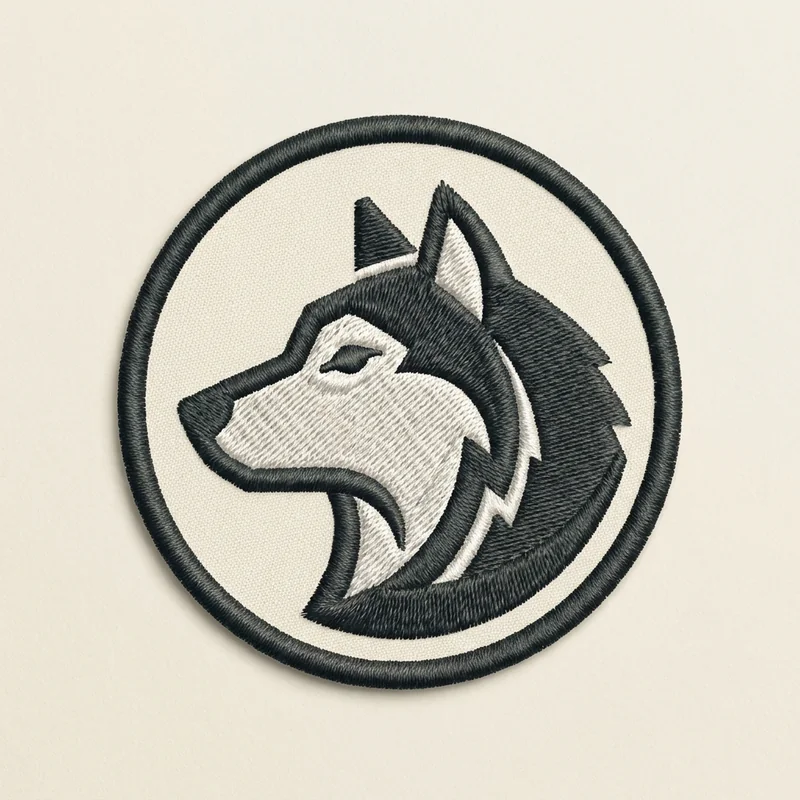 Example custom wolf patch 4 designed with AI on PatchDesign.AI