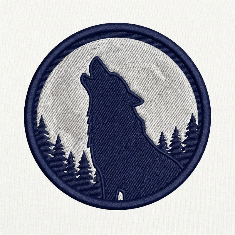 Custom wolf patch designed with AI