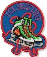 Embroidered YMCA ice skating event patch
