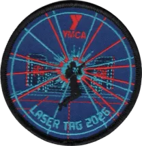 Embroidered YMCA laser tag event patch