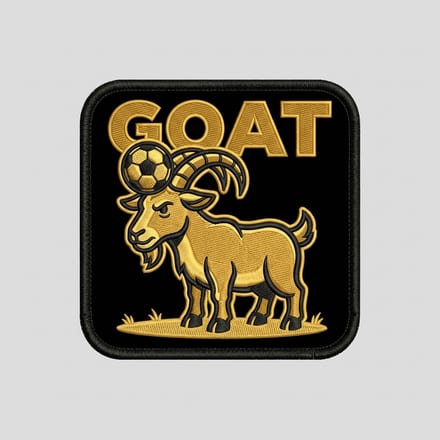 Soccer GOAT Morale Patch — custom embroidered soccer patch
